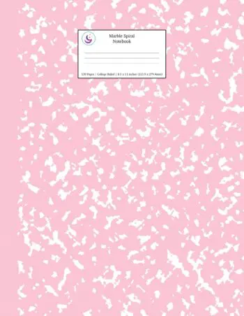 Pink Marble Spiral Notebook 8.5x11 College Ruled