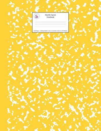 Yellow Marble Spiral Notebook 8.5x11 College Ruled