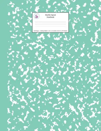 Turquoise Marble Spiral Notebook 8.5x11 College Ruled