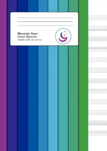 Manuscript Paper: Colour Spectrum | A4 Blank Sheet Music Spiral Notebook