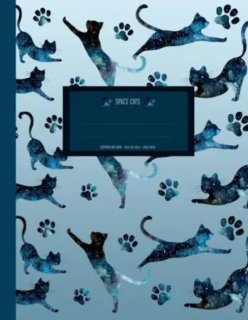 Space Cats: Primary Handwriting Paper Notebook (8.5x11 Perfect Bound)