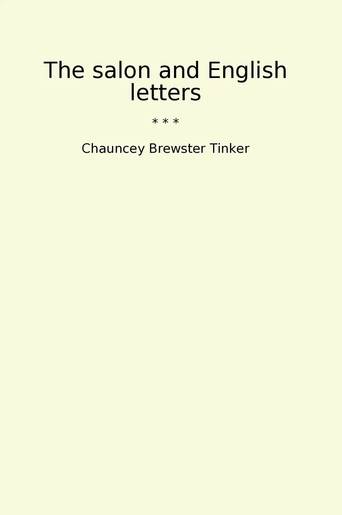The salon and English letters