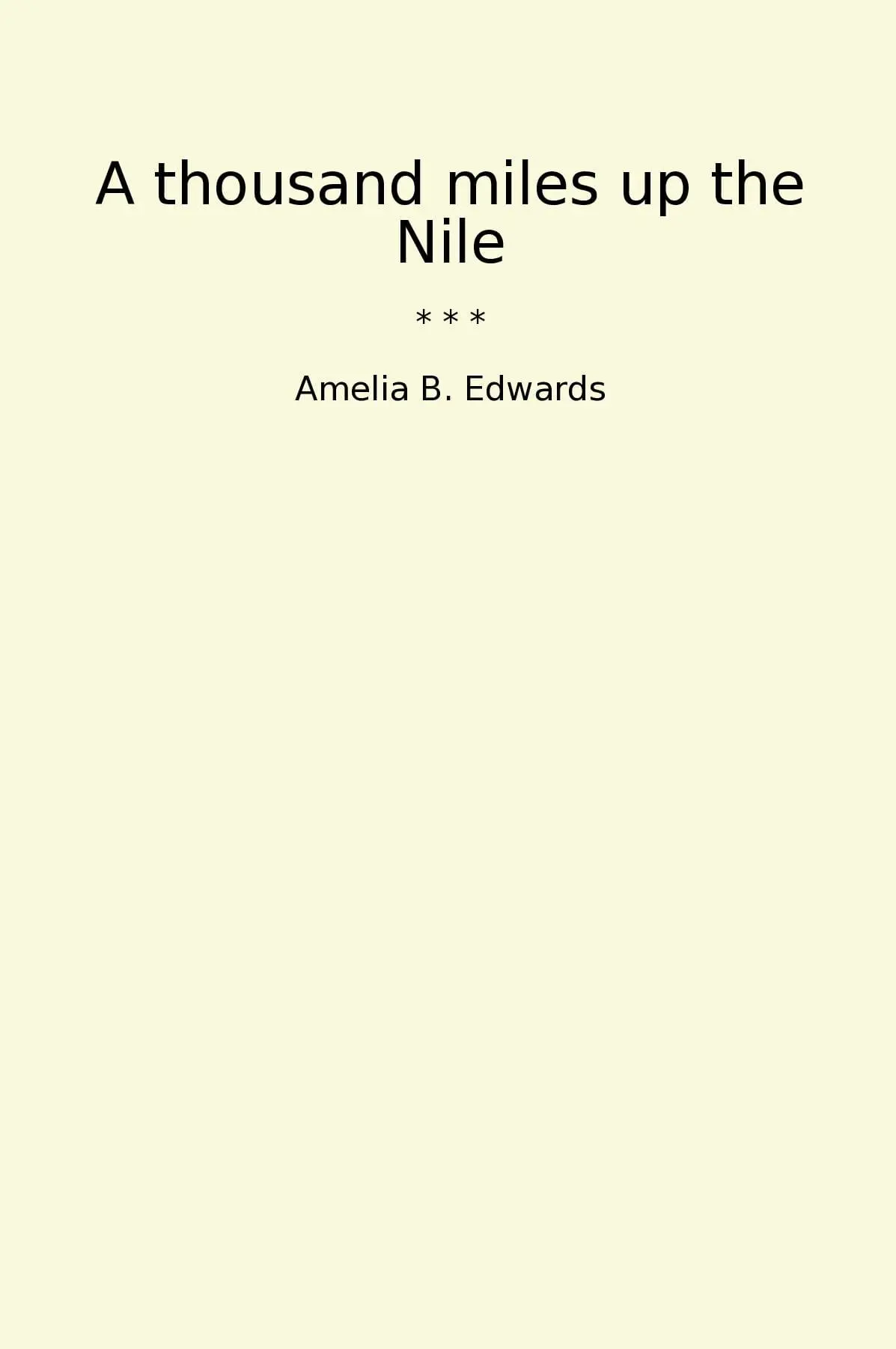 A thousand miles up the Nile