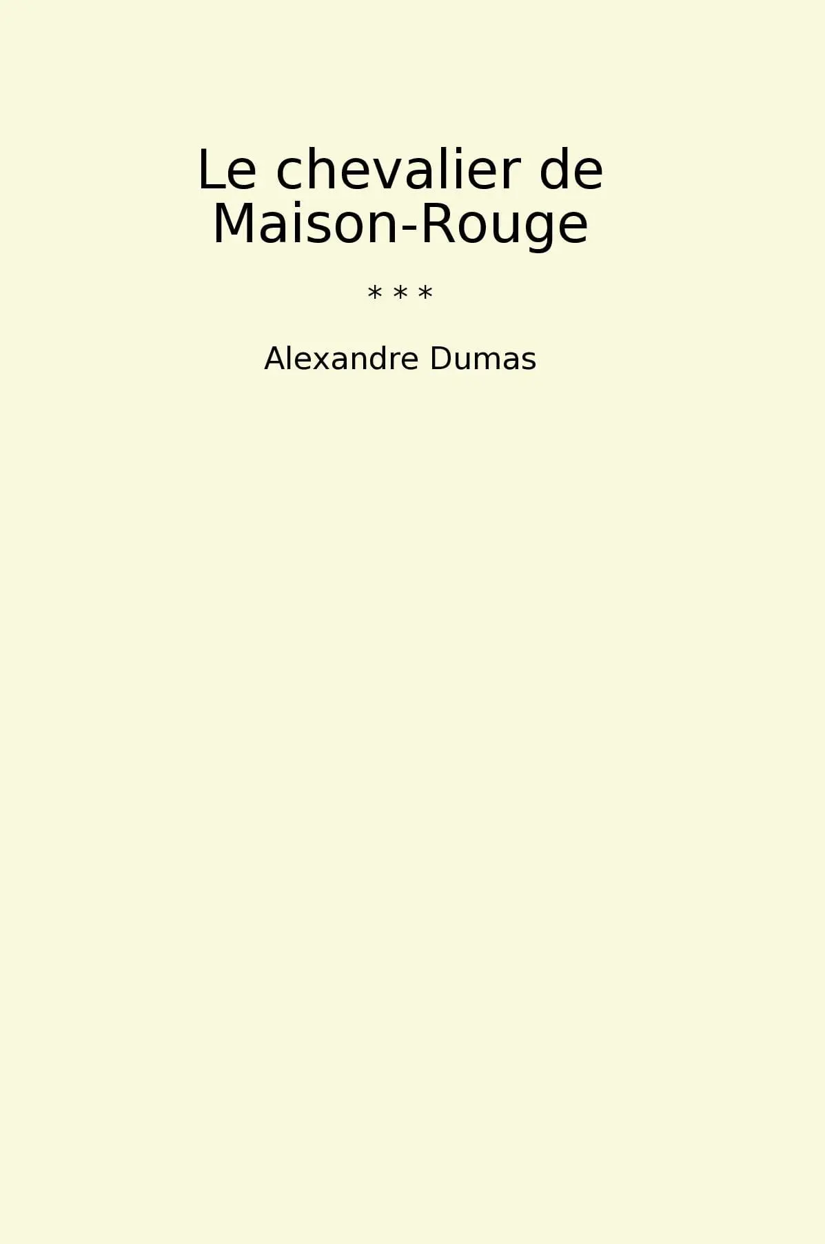 Le chevalier de Maison-Rouge