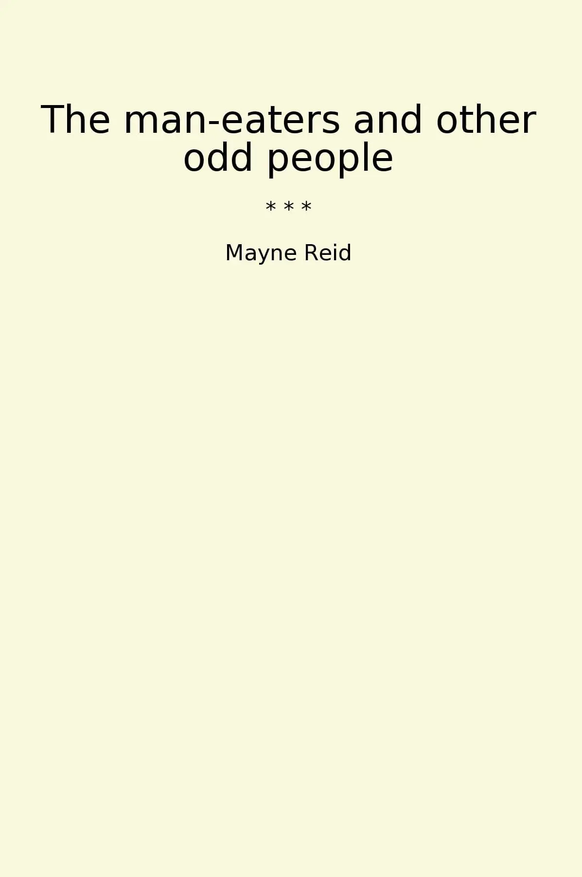 The man-eaters and other odd people