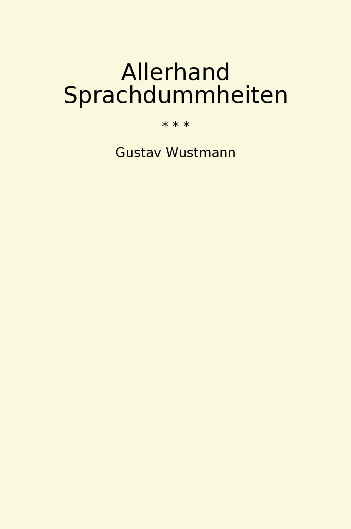 Allerhand Sprachdummheiten