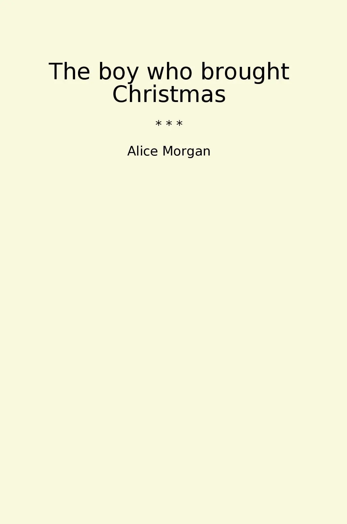 The boy who brought Christmas