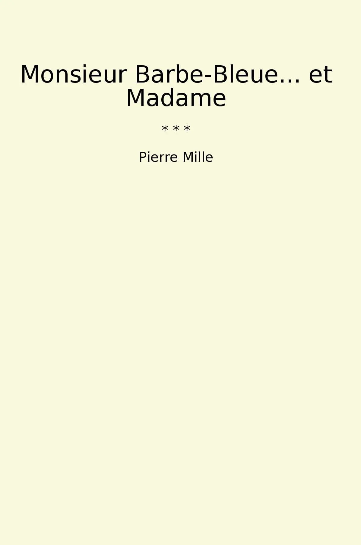 Monsieur Barbe-Bleue... et Madame