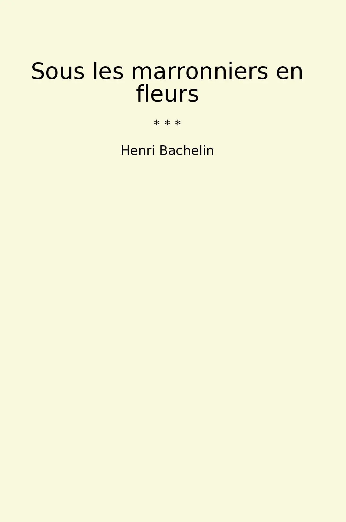 Sous les marronniers en fleurs