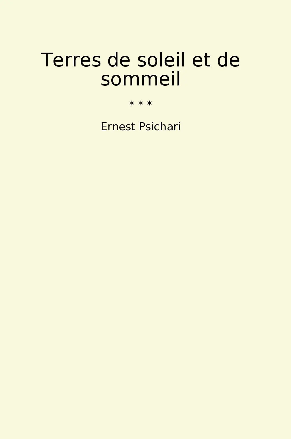 Terres de soleil et de sommeil