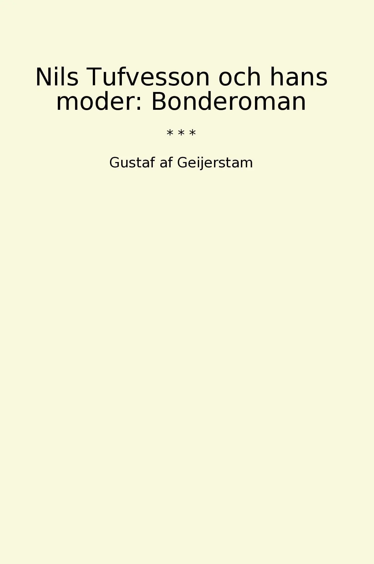 Nils Tufvesson och hans moder: Bonderoman