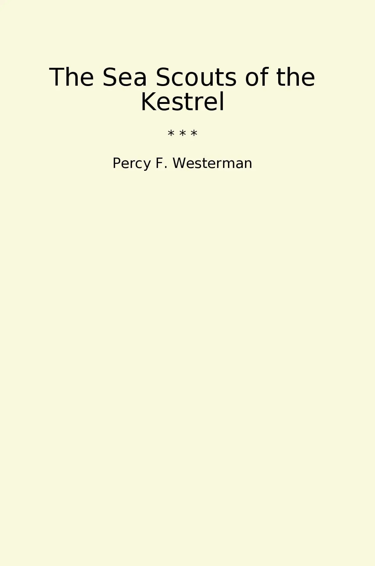 The Sea Scouts of the Kestrel