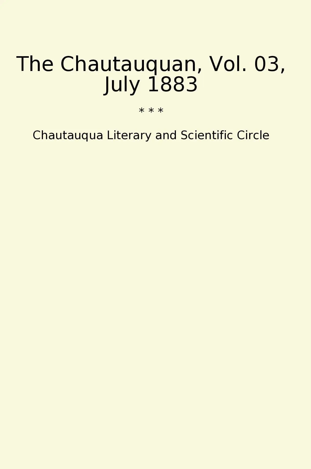 The Chautauquan, Vol. 03, July 1883