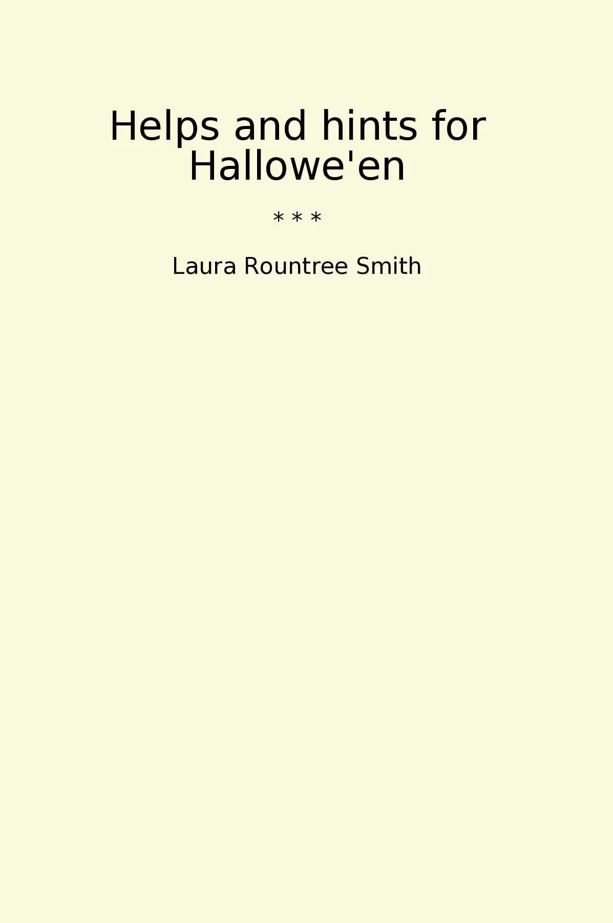 Helps and hints for Hallowe'en