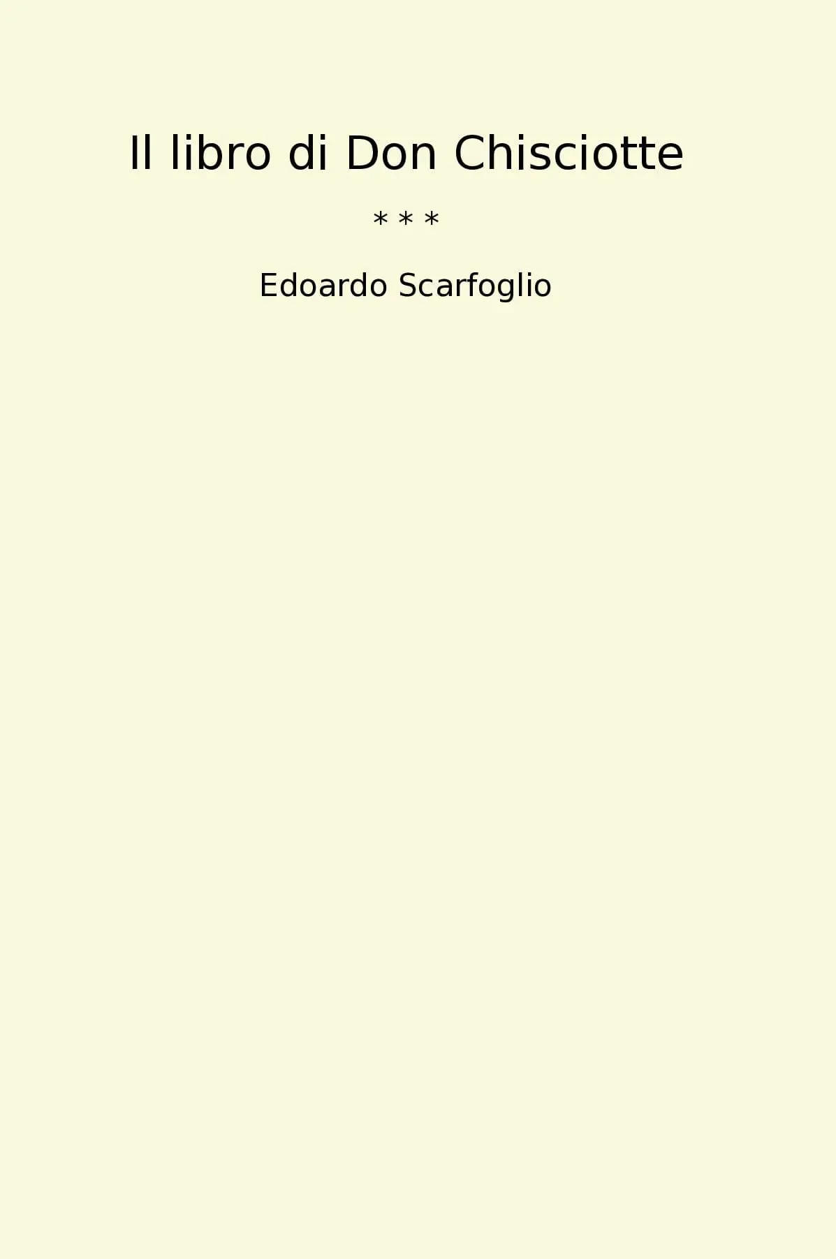 Il libro di Don Chisciotte