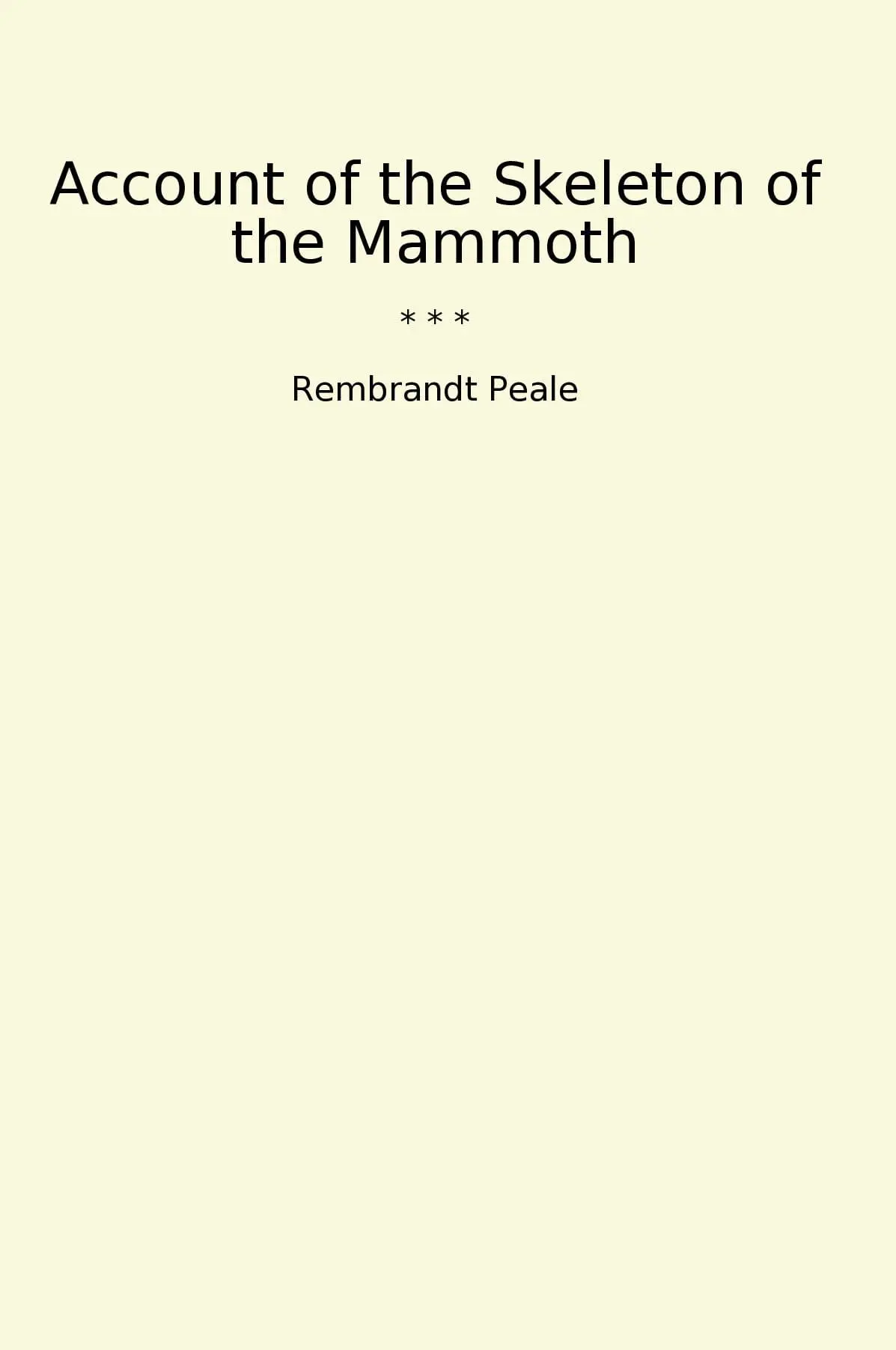 Account of the Skeleton of the Mammoth
