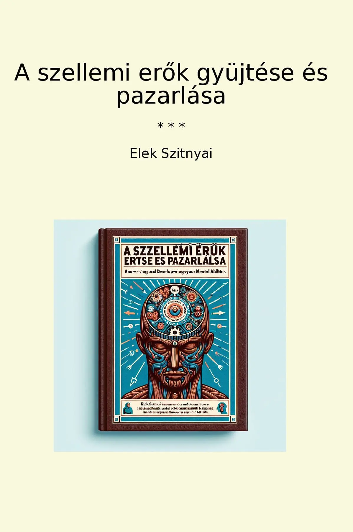 A szellemi erok gyüjtése és pazarlása