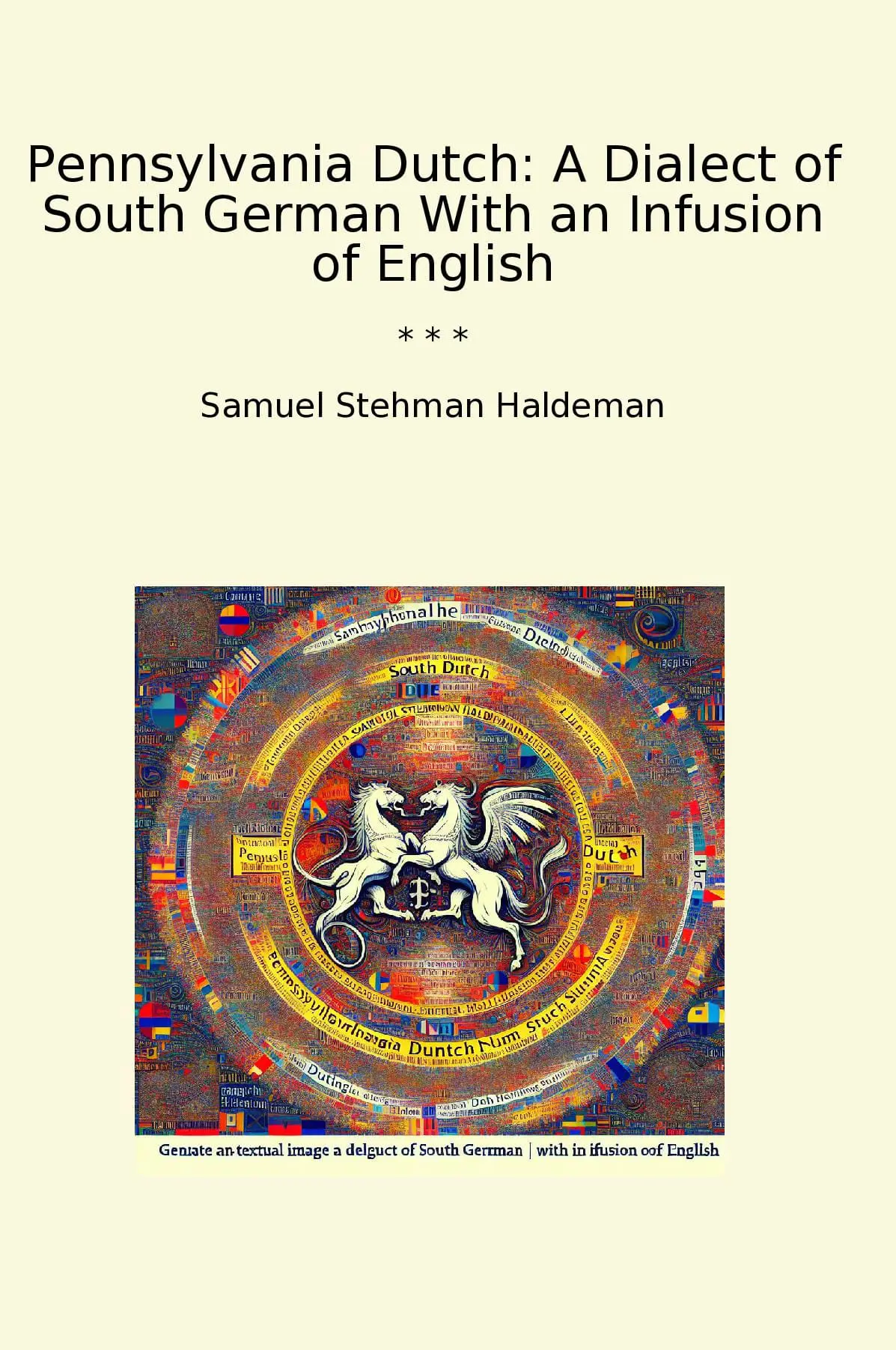 Pennsylvania Dutch: A Dialect of South German With an Infusion of English