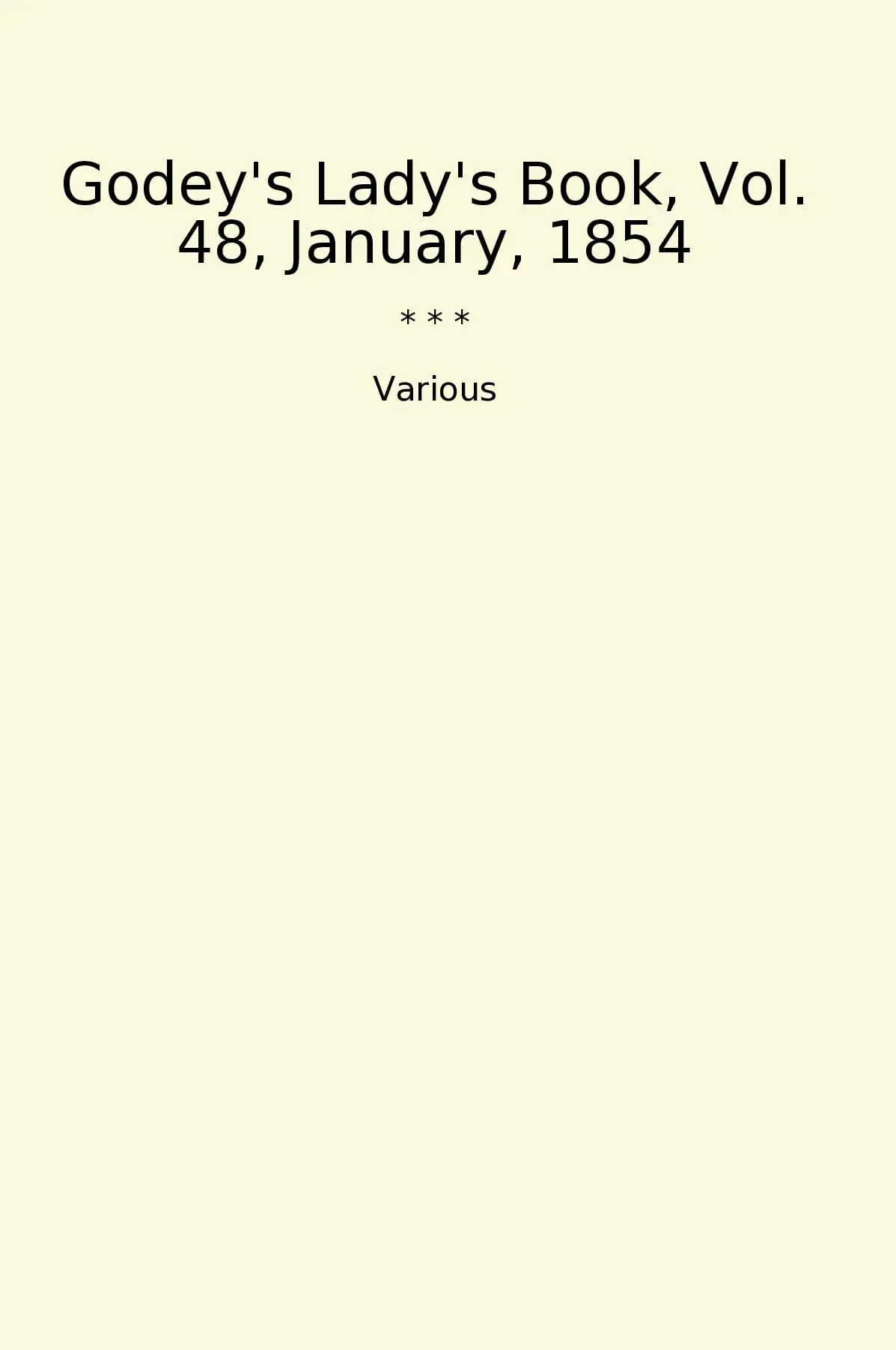 Godey's Lady's Book, Vol. 48, January, 1854