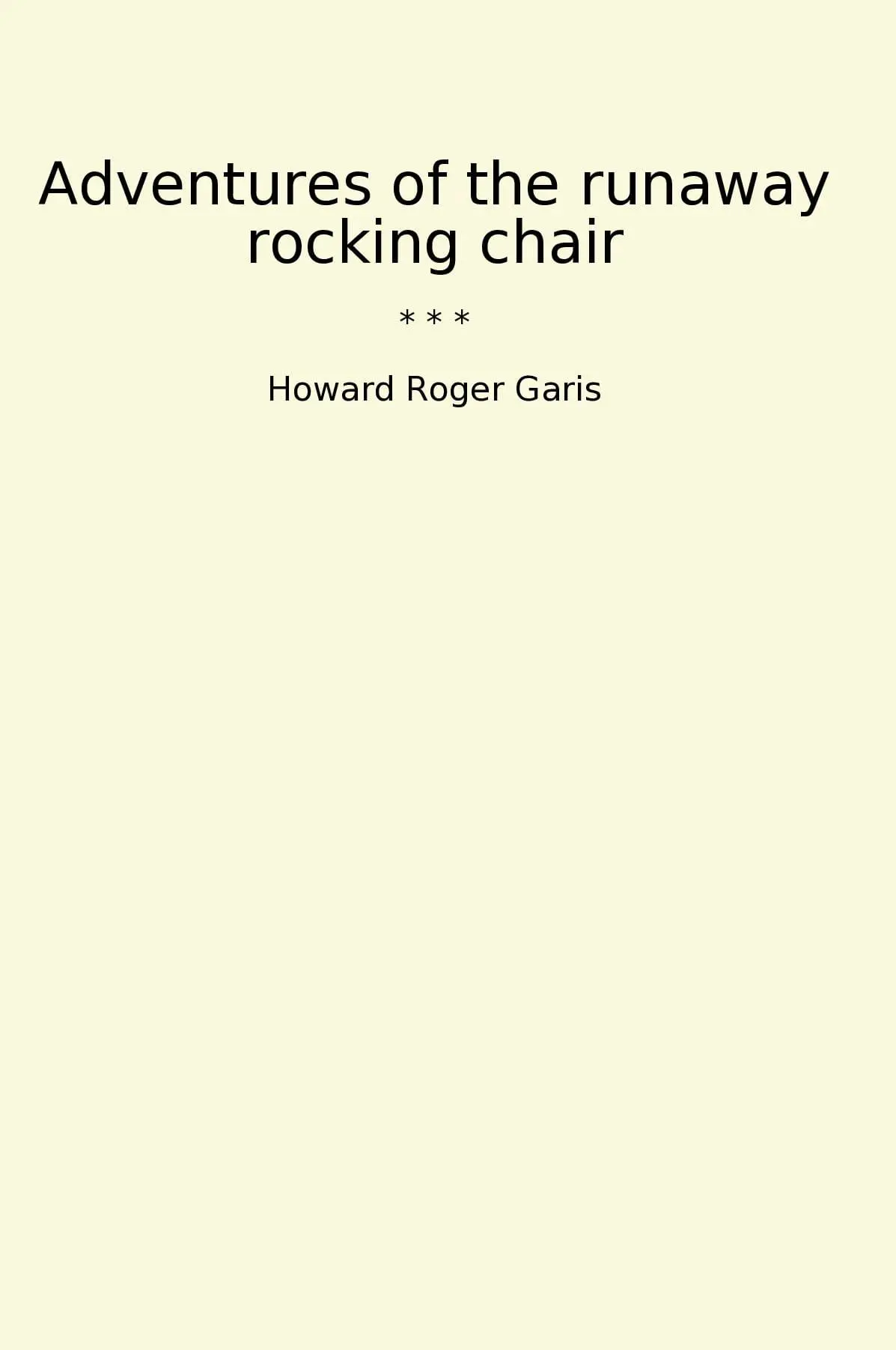 Adventures of the runaway rocking chair