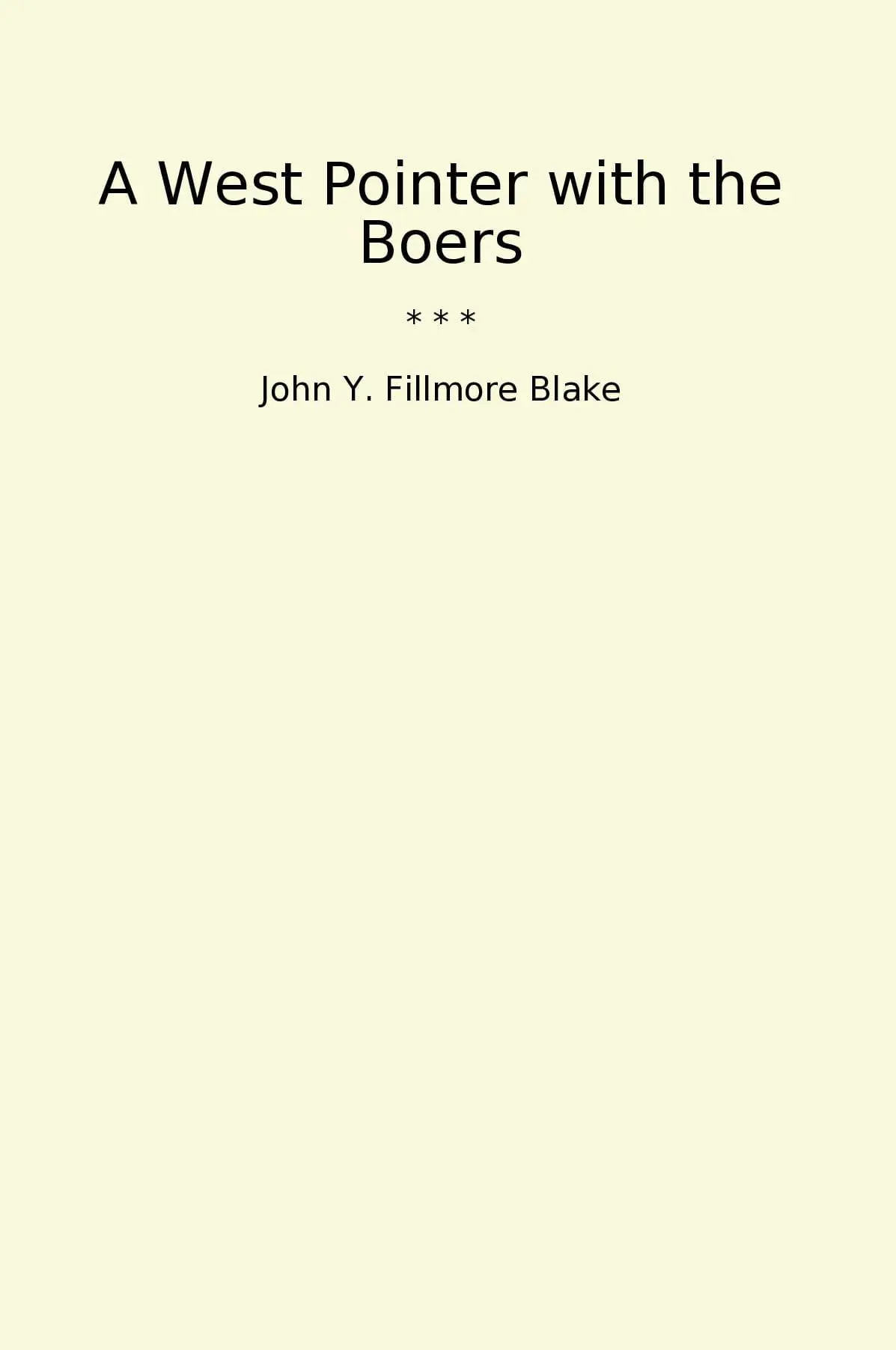 A West Pointer with the Boers