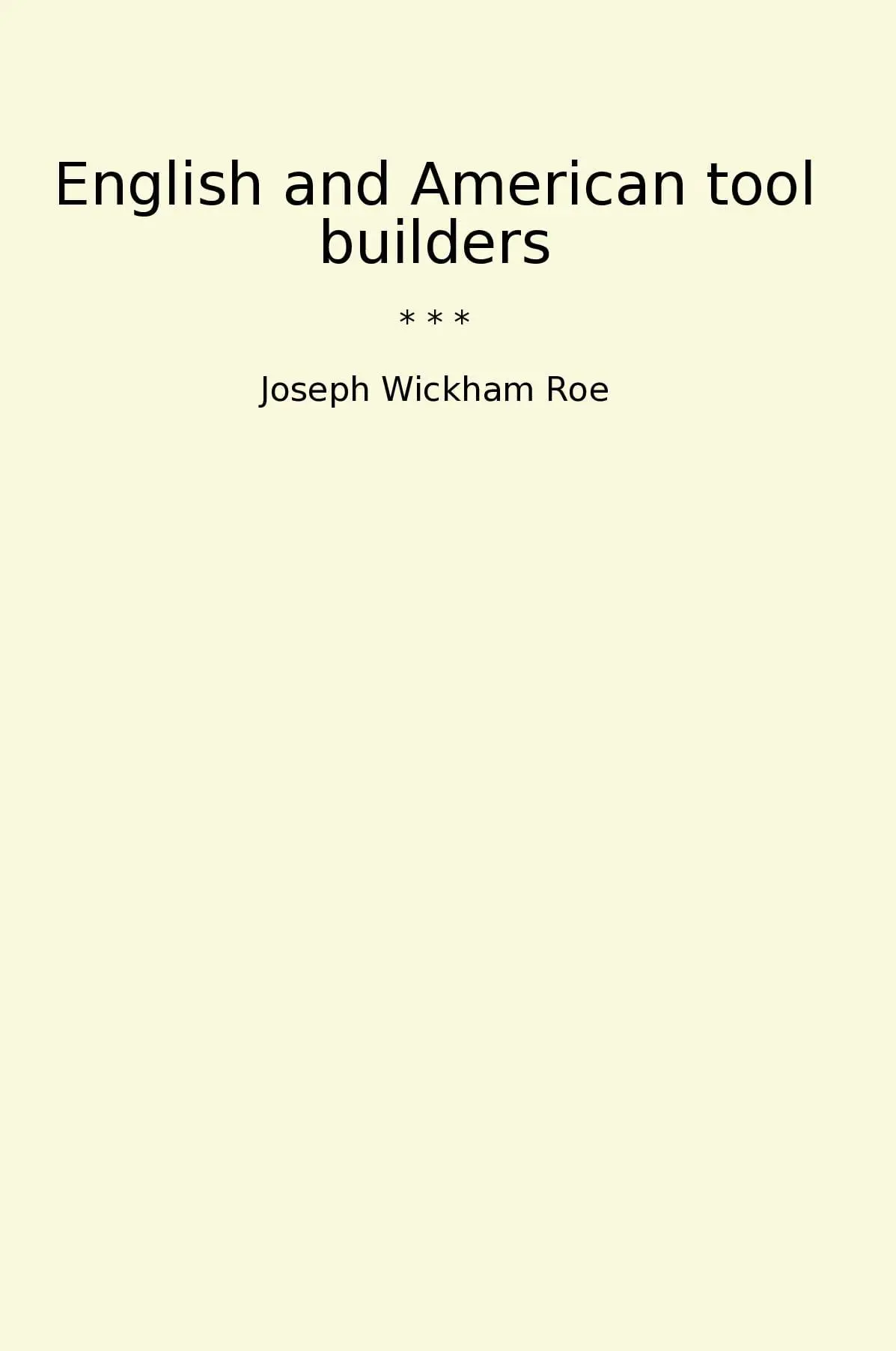 English and American tool builders