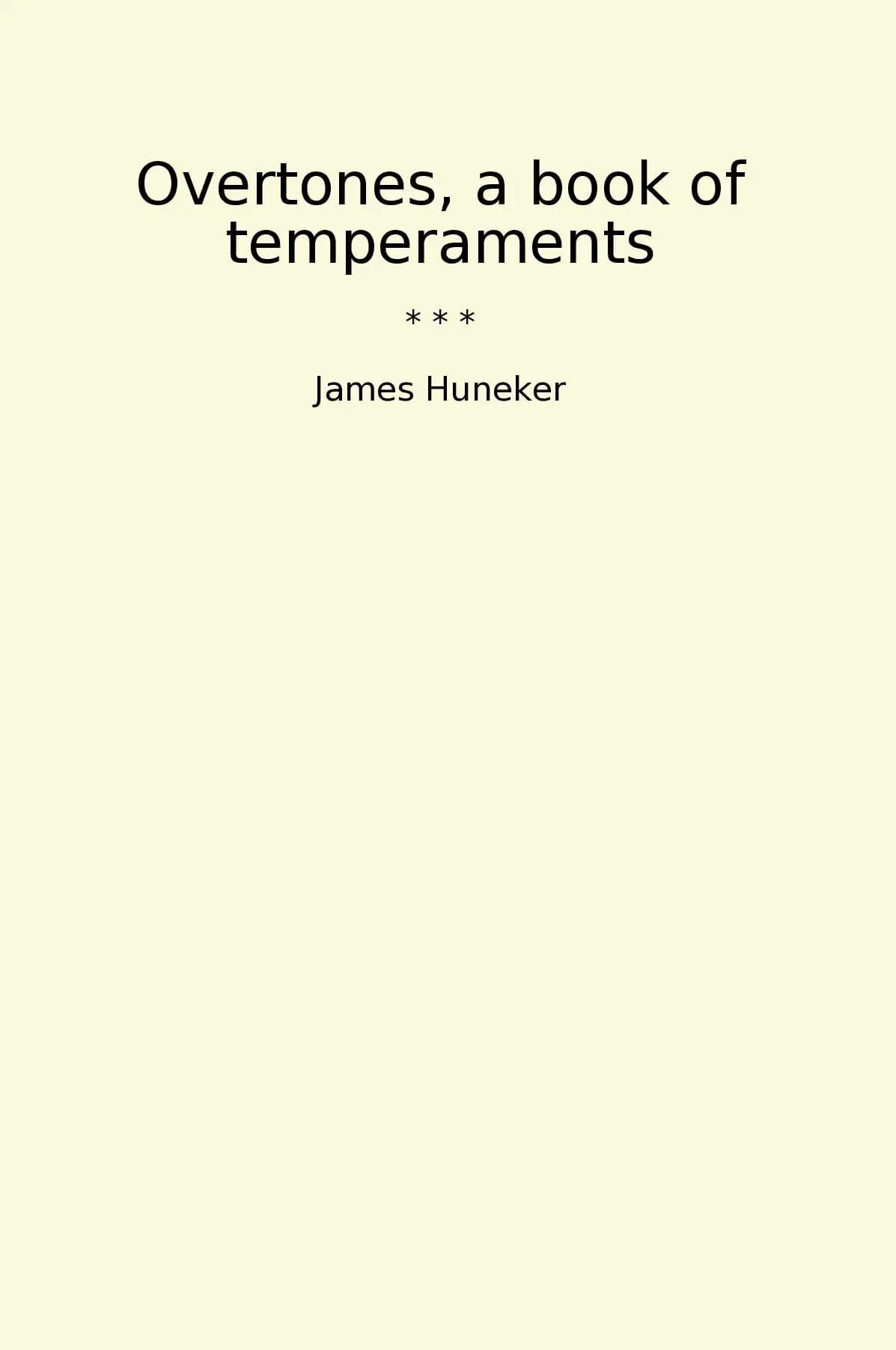 Overtones, a book of temperaments
