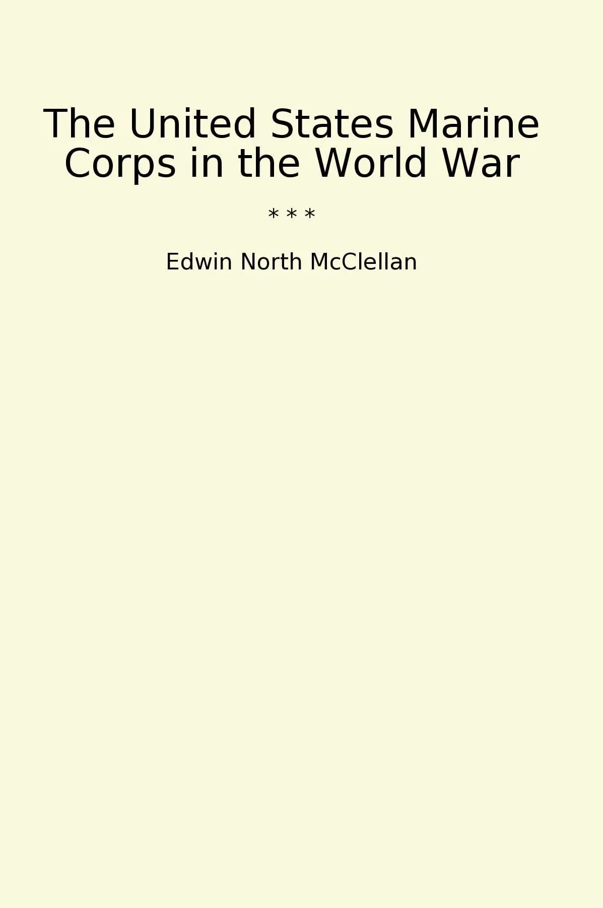 The United States Marine Corps in the World War