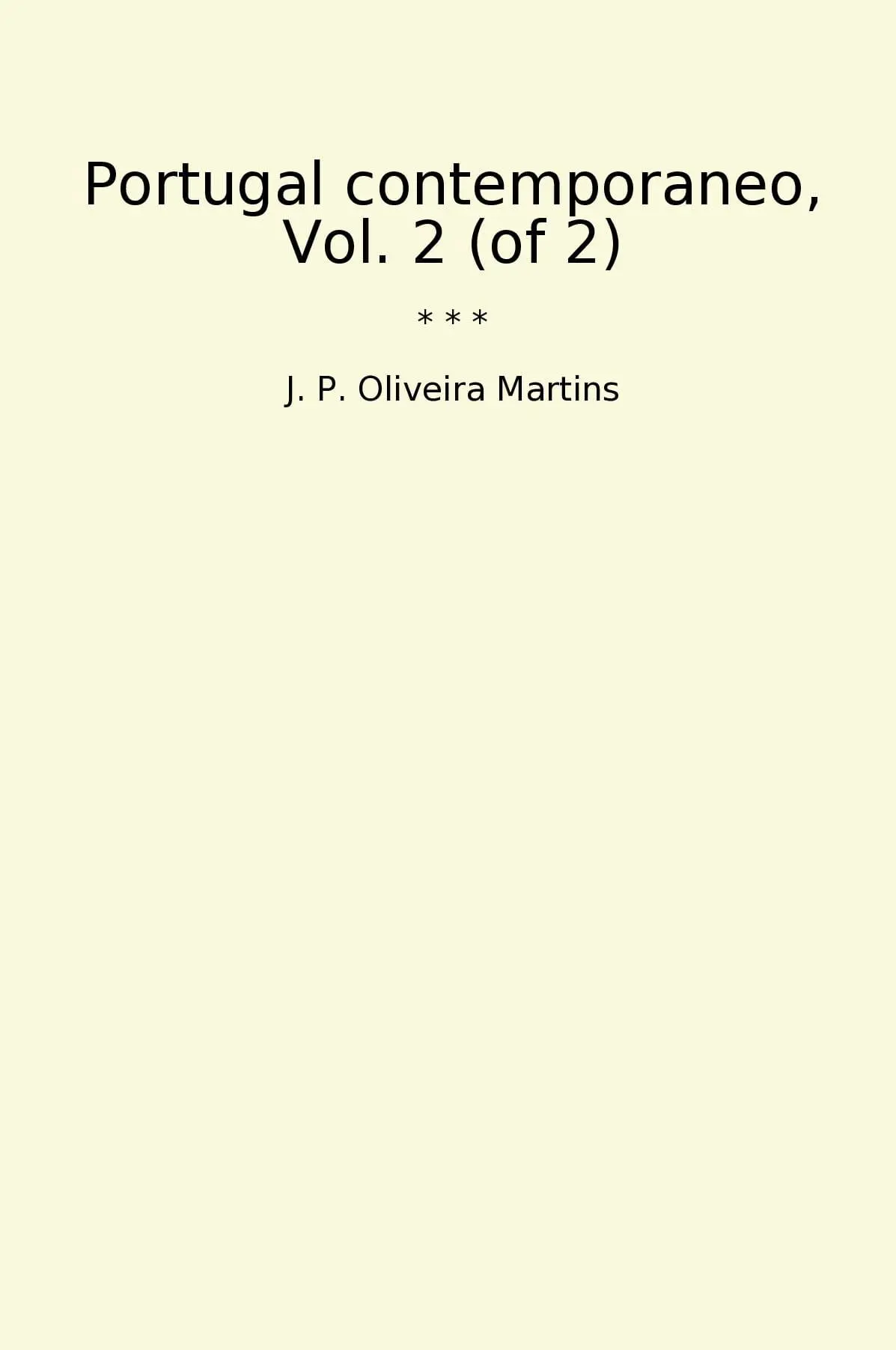 Portugal contemporaneo, Vol. 2 (of 2)