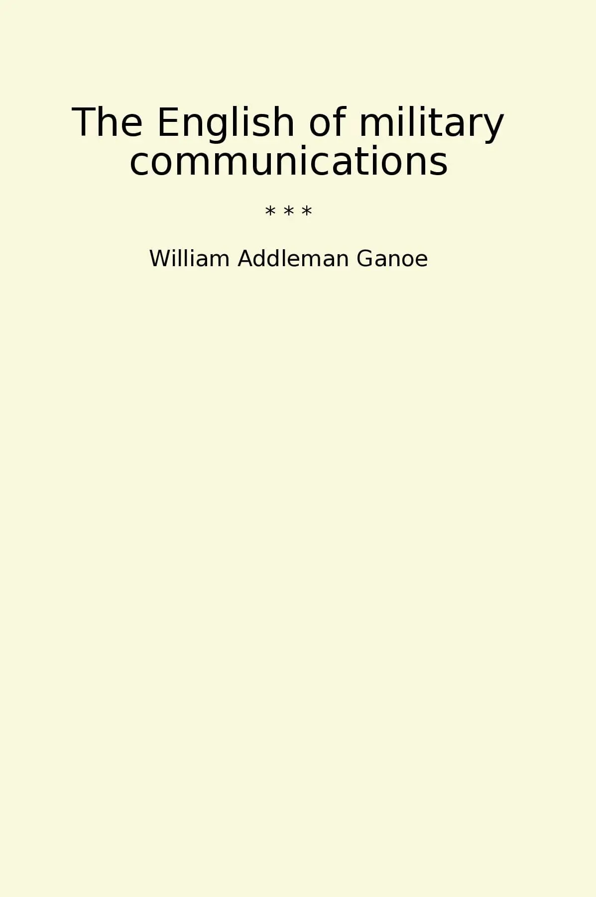The English of military communications