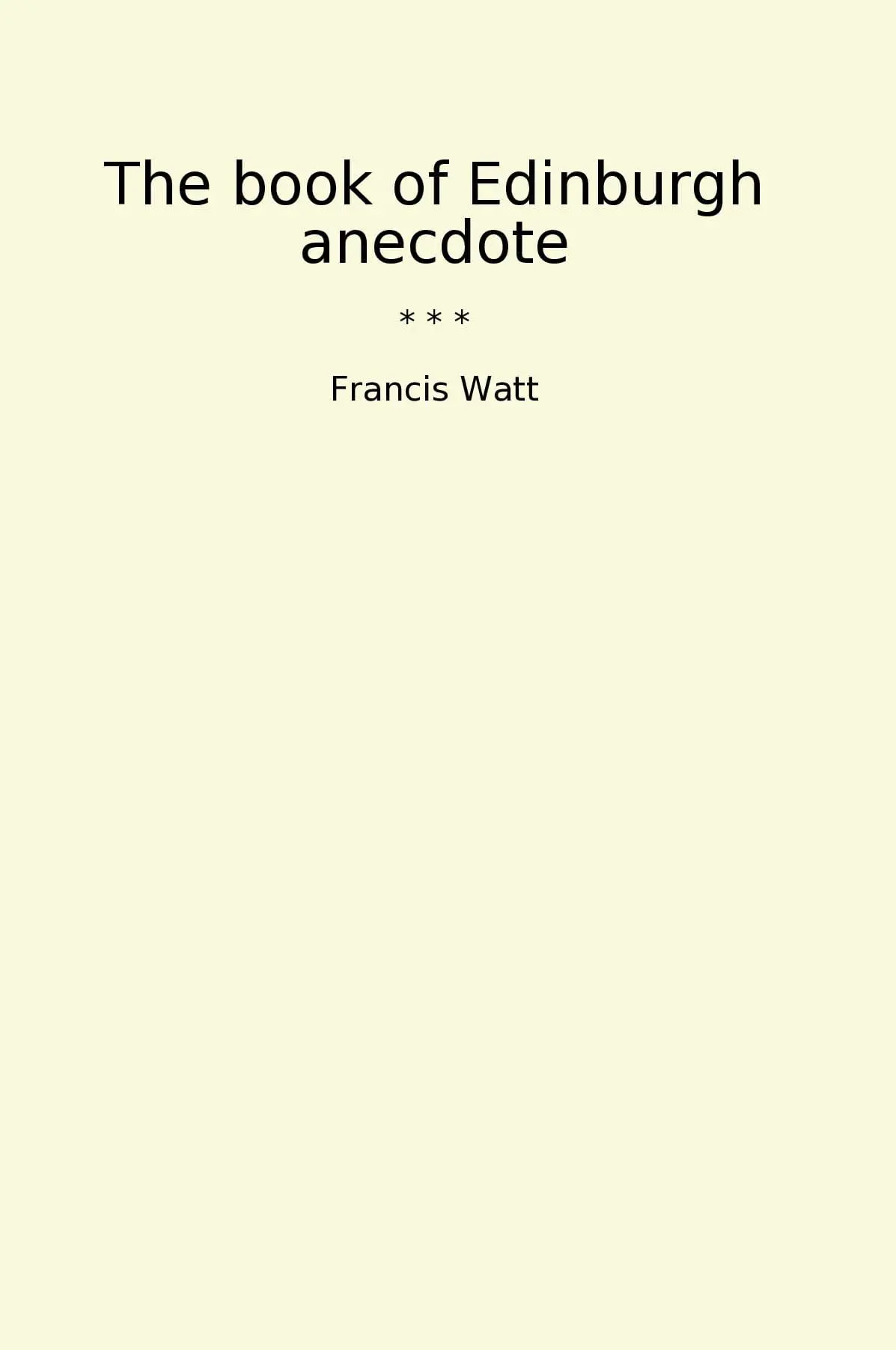 The book of Edinburgh anecdote