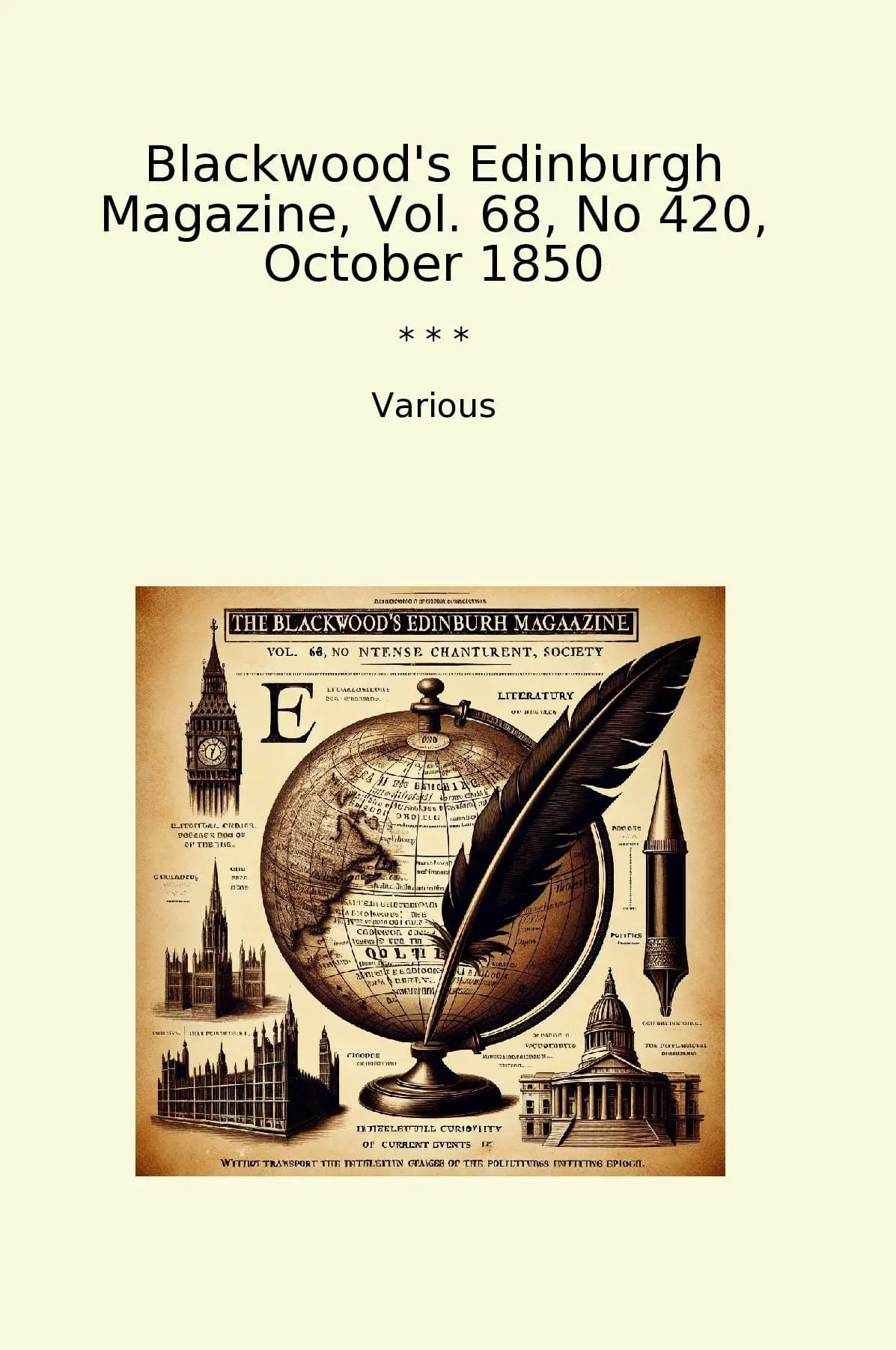 Blackwood's Edinburgh Magazine, Vol. 68, No 420, October 1850