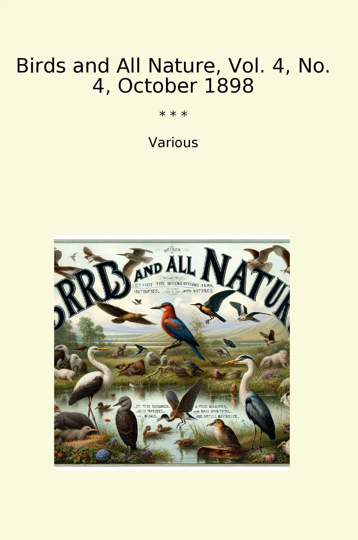 Birds and All Nature, Vol. 4, No. 4, October 1898