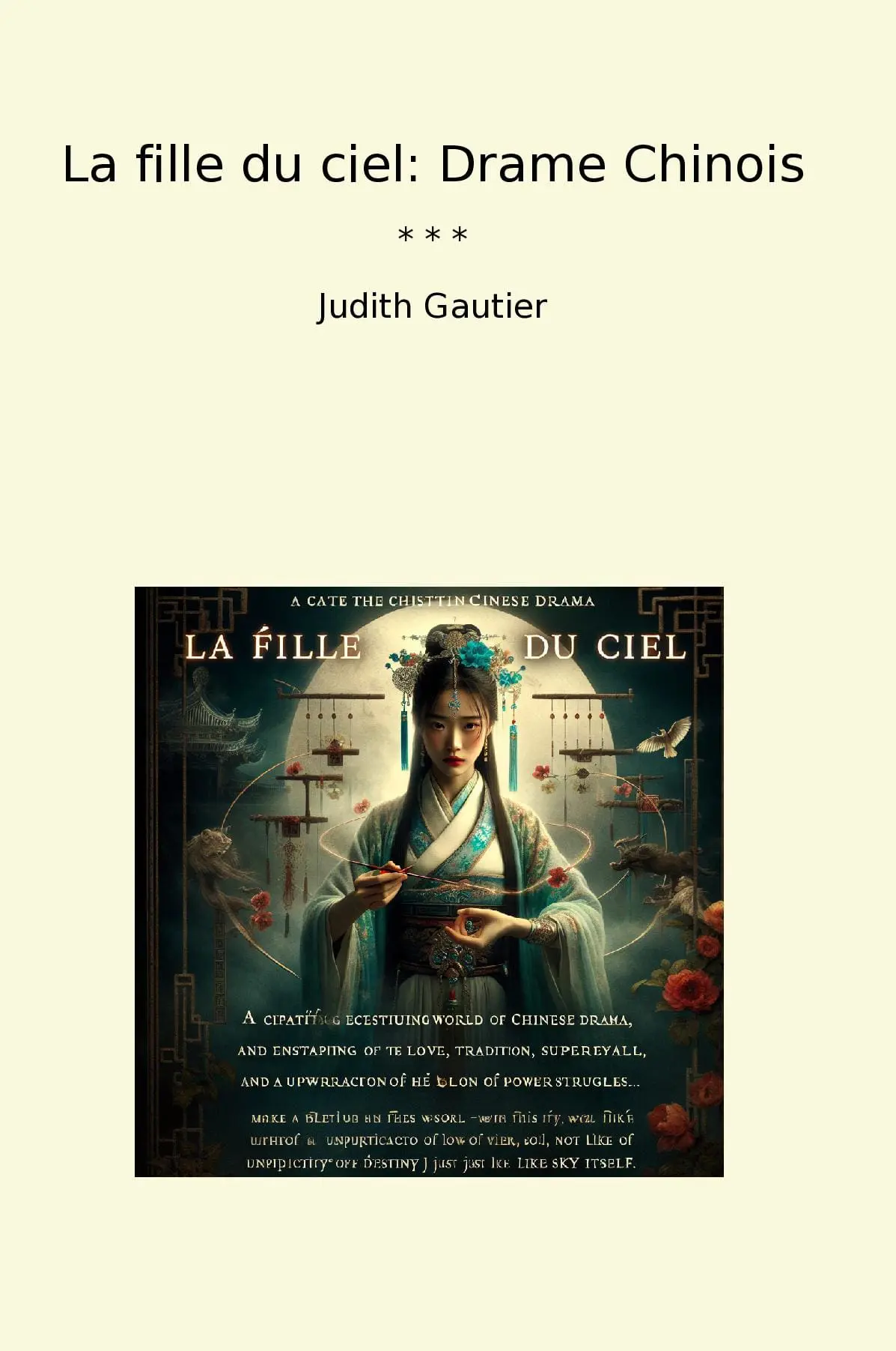 La fille du ciel: Drame Chinois