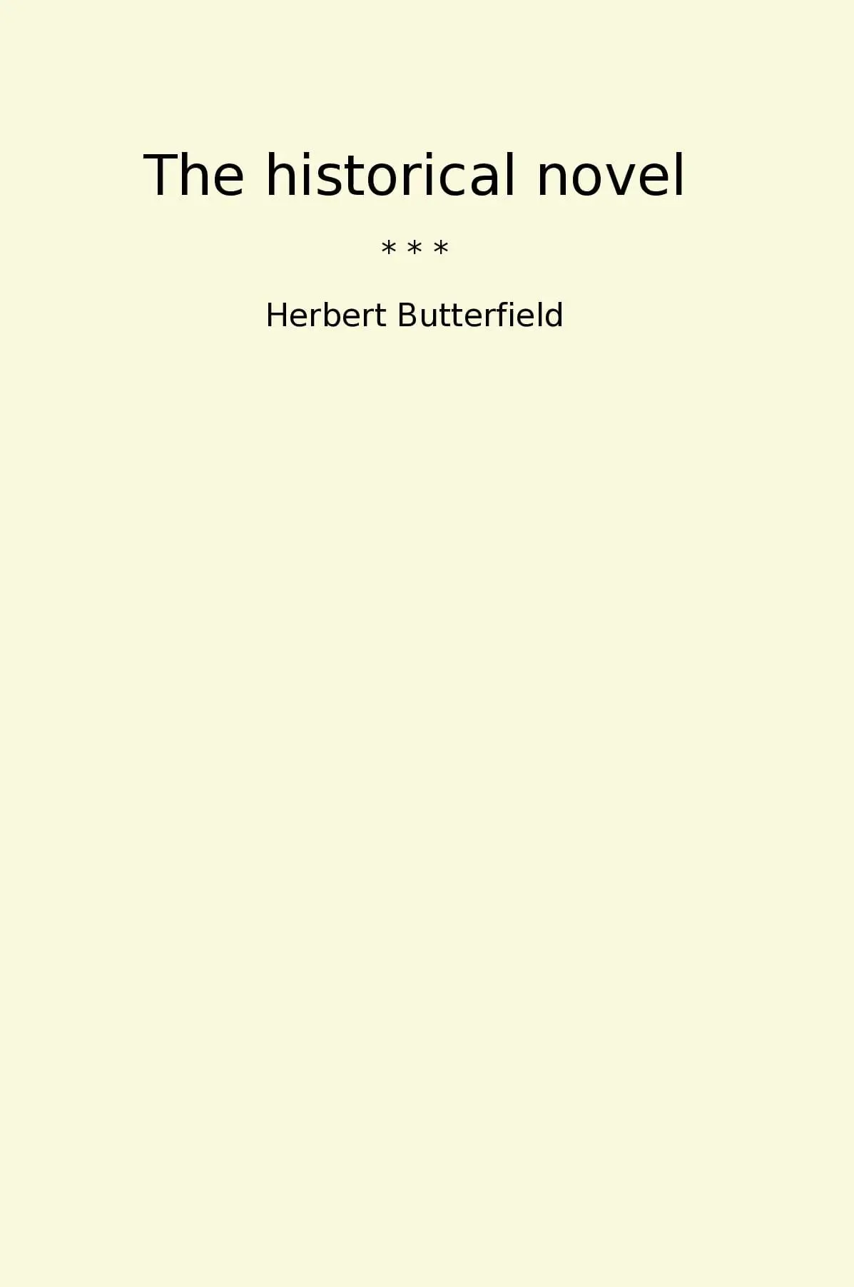 The historical novel