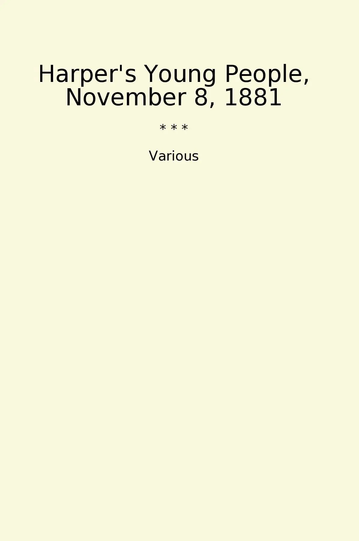 Harper's Young People, November 8, 1881