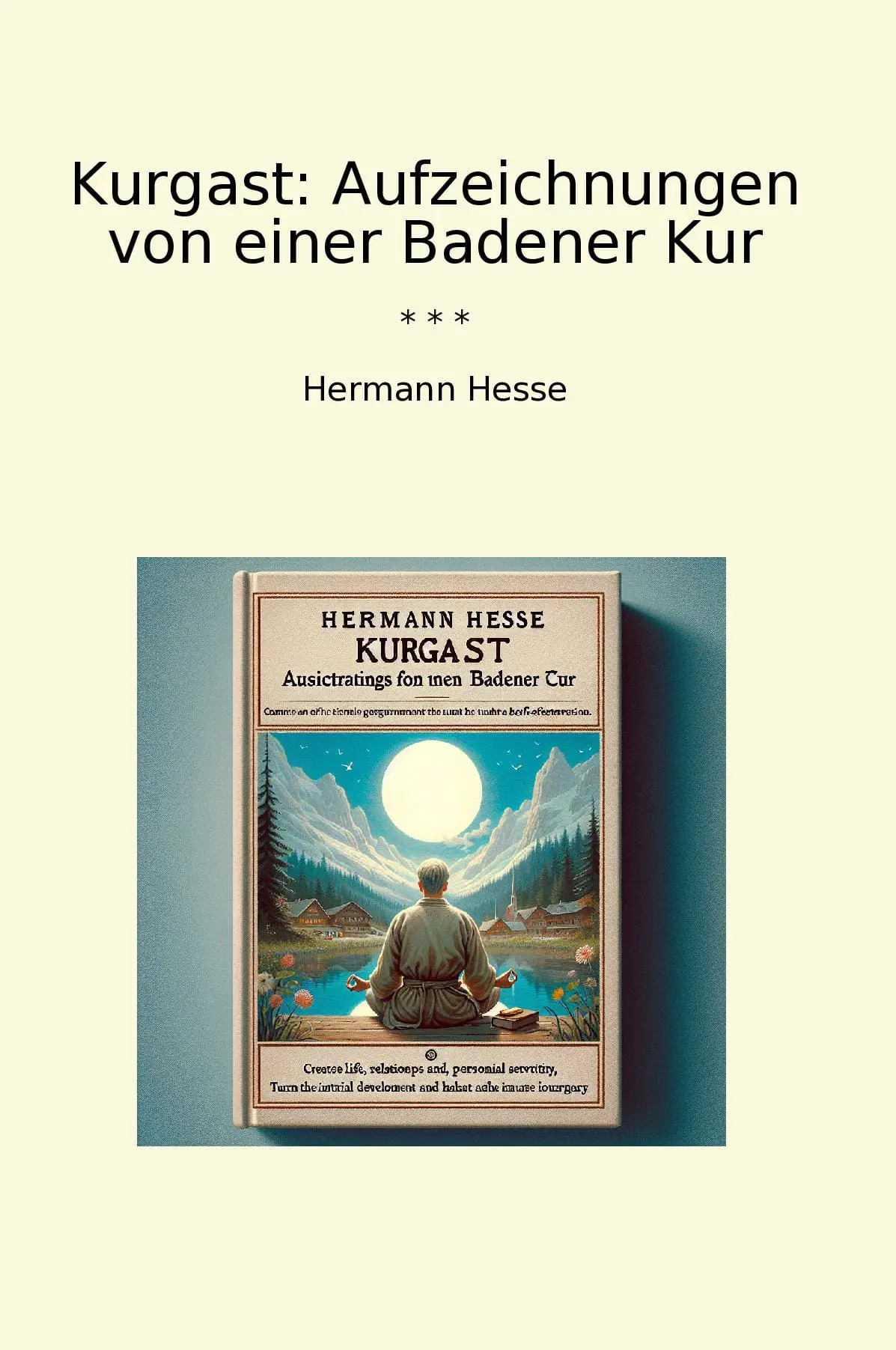 Kurgast: Aufzeichnungen von einer Badener Kur