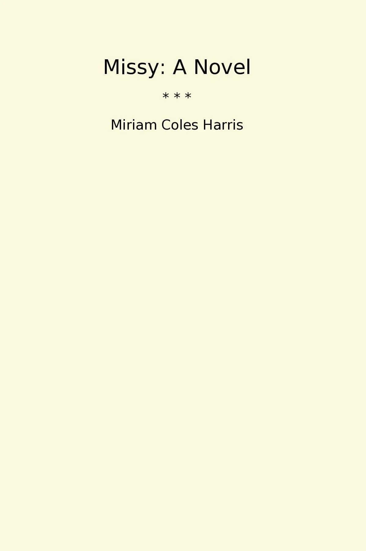 Missy: A Novel