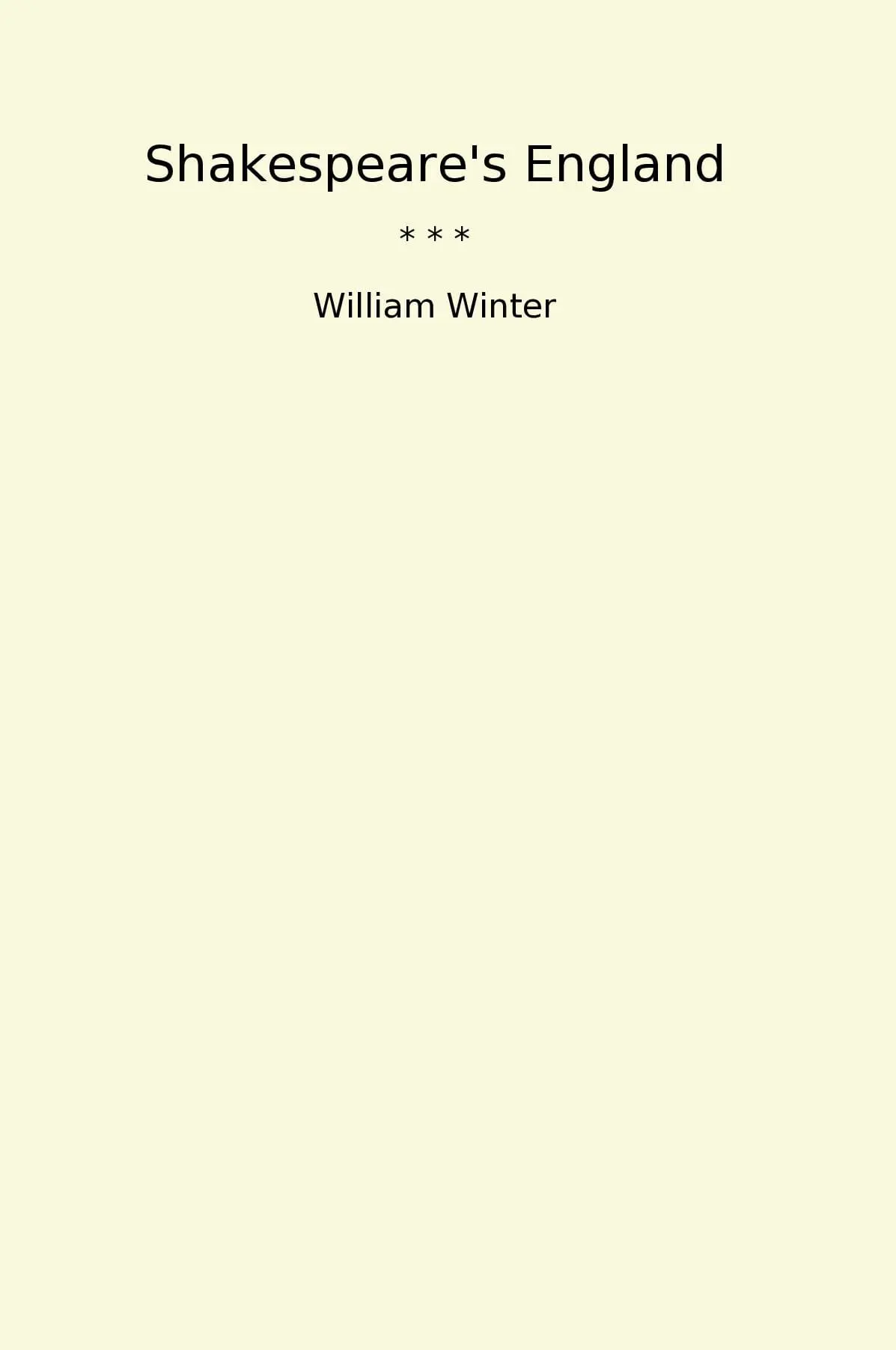 Shakespeare's England