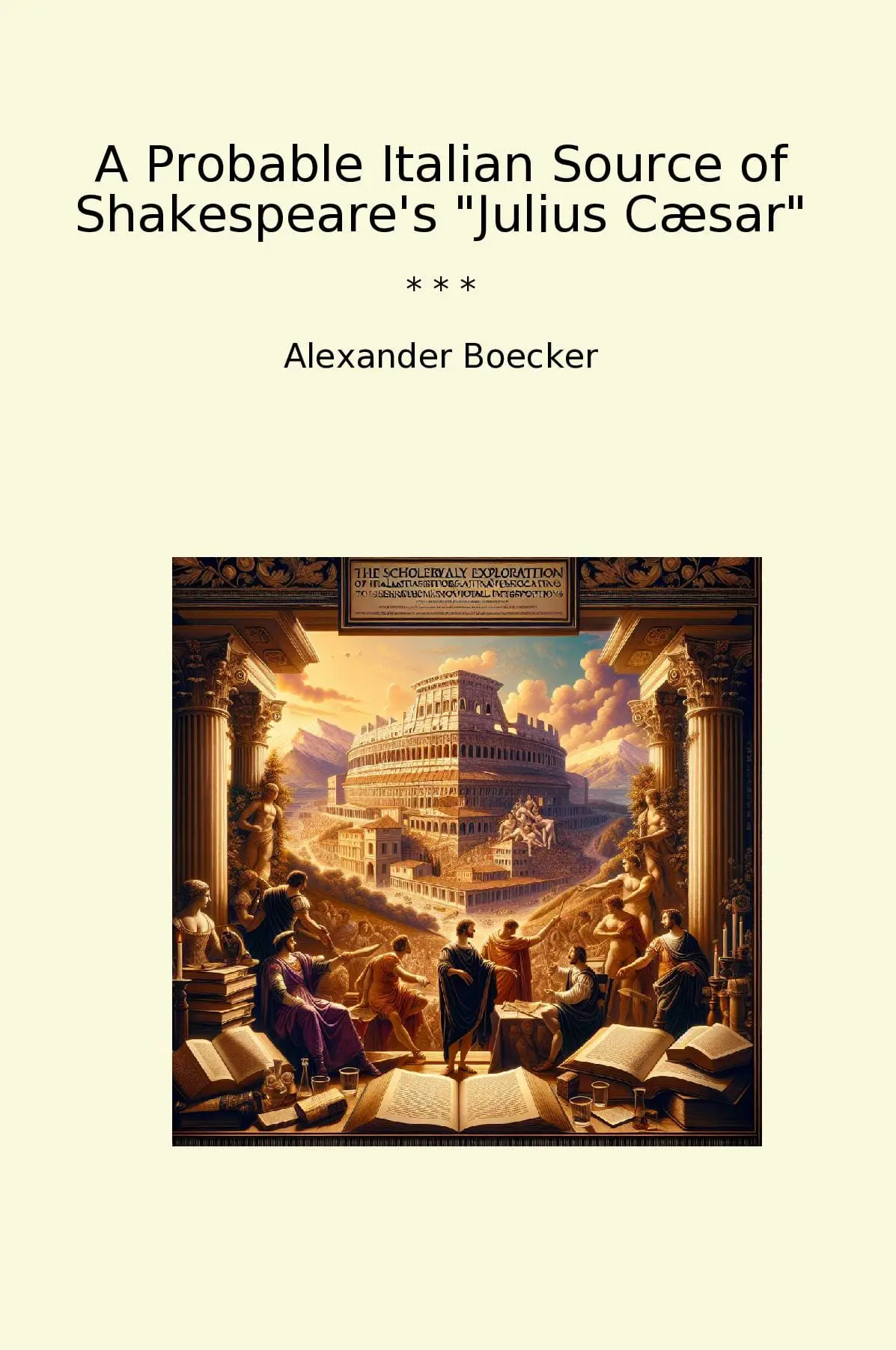 A Probable Italian Source of Shakespeare's "Julius Cæsar"