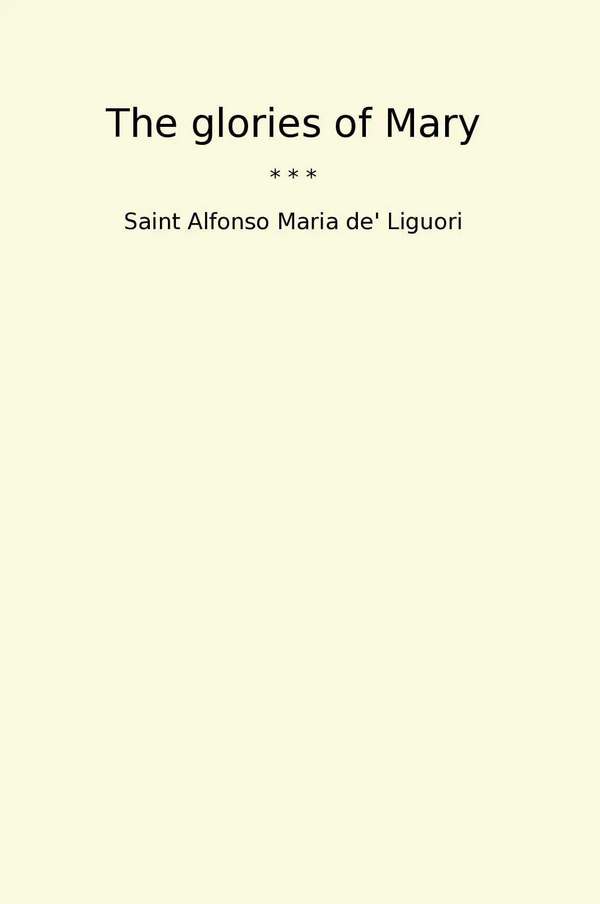 The glories of Mary