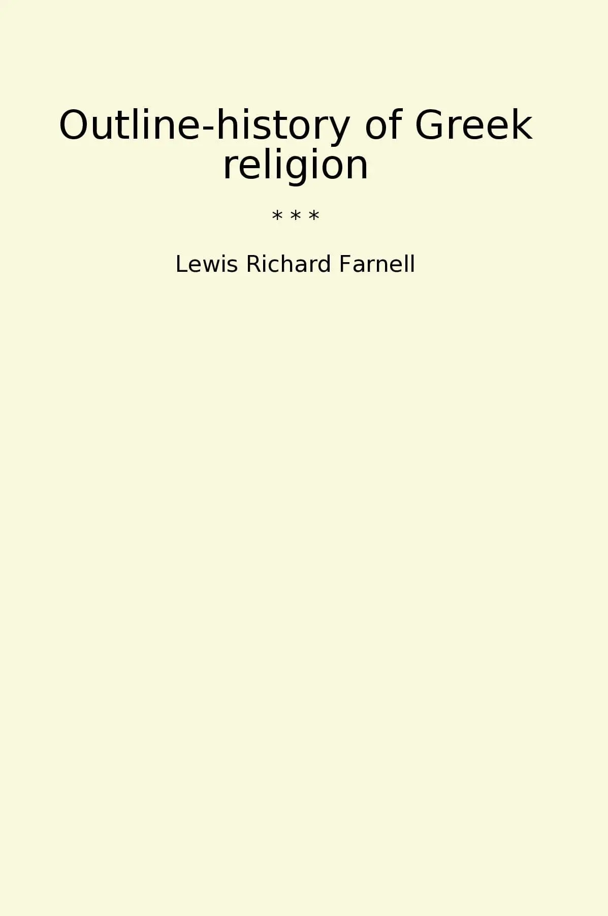 Outline-history of Greek religion