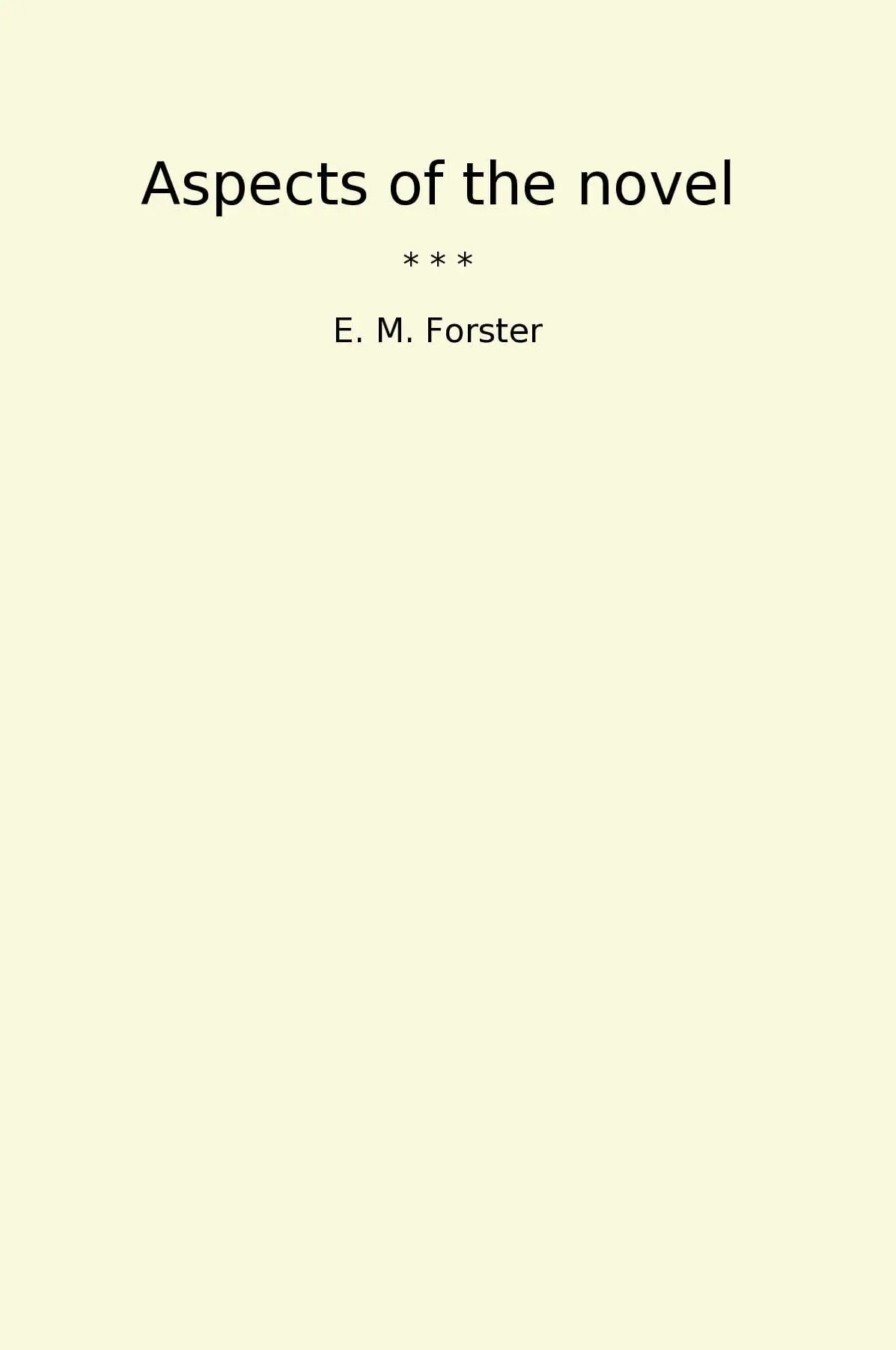 Aspects of the novel
