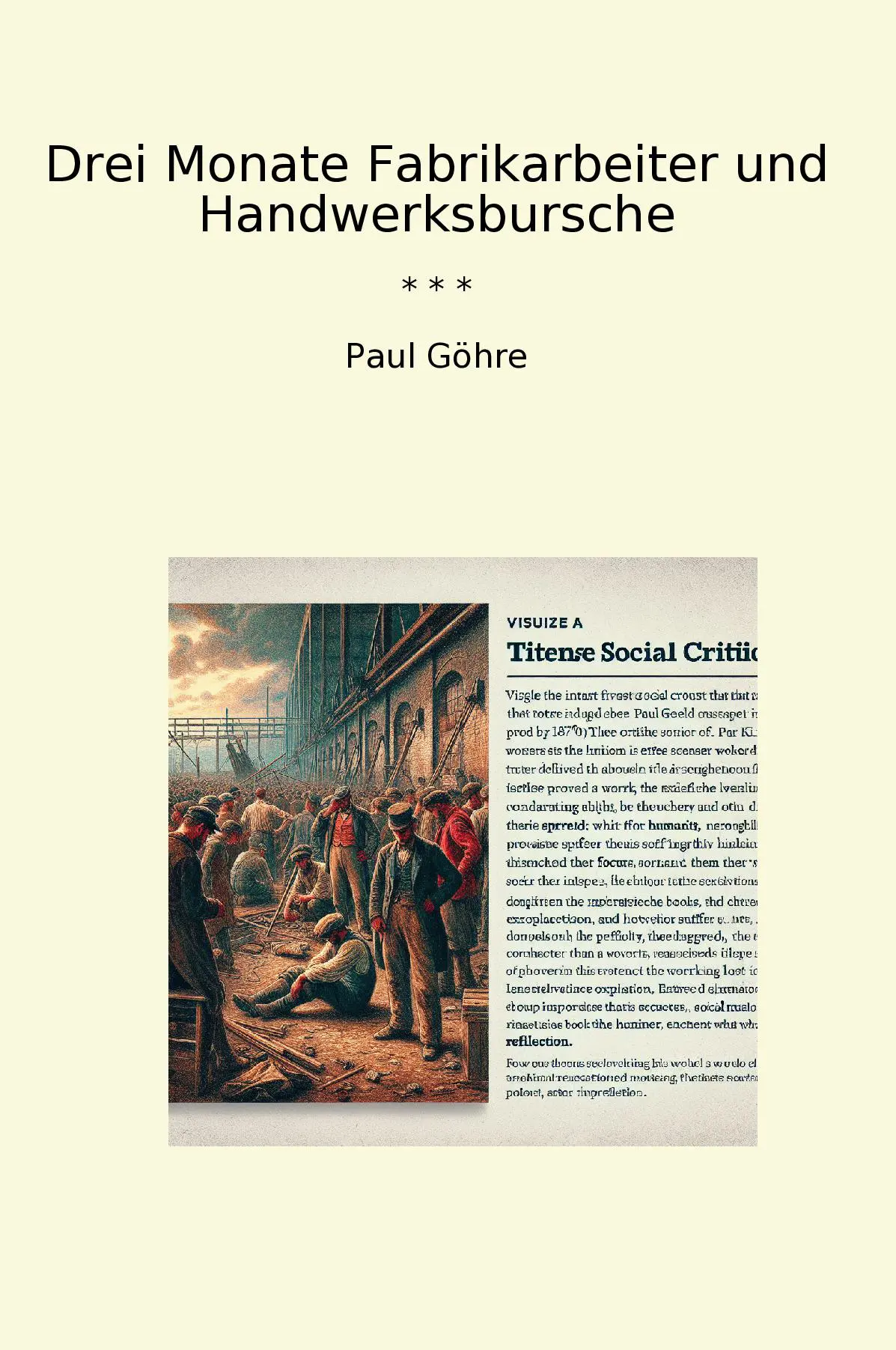 Drei Monate Fabrikarbeiter und Handwerksbursche