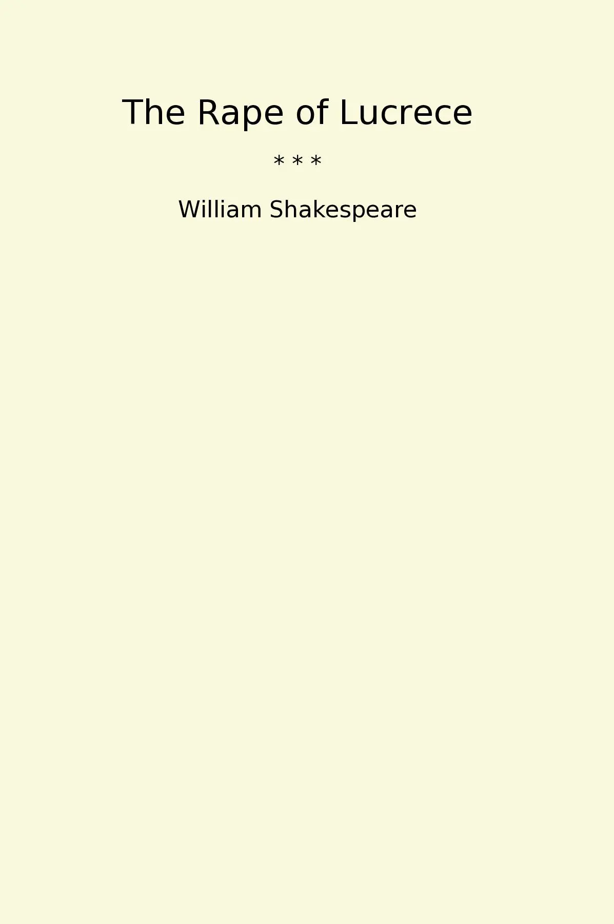The Rape of Lucrece