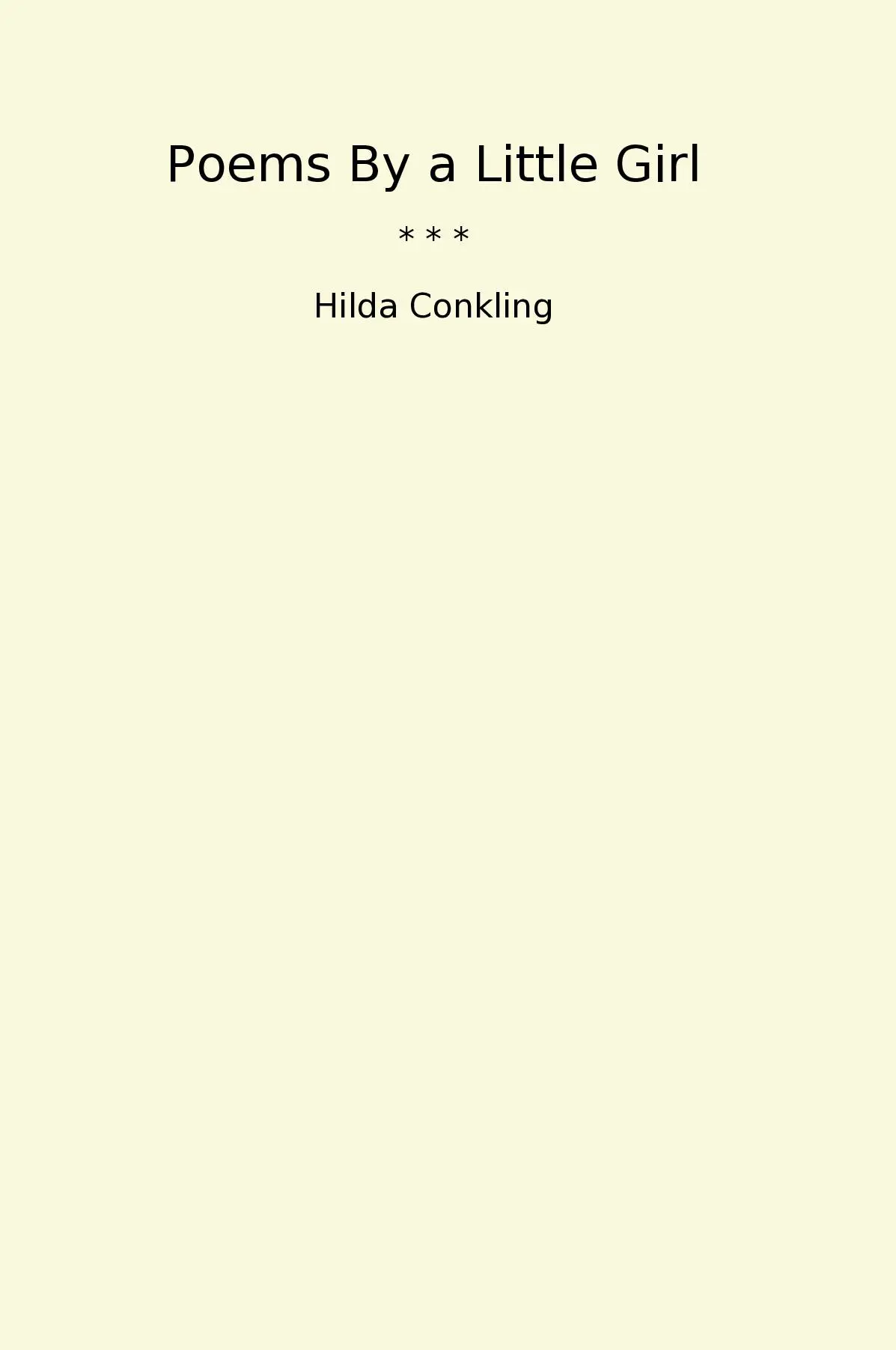 Poems By a Little Girl