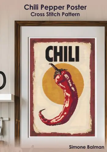 Chili Poster Cross Stitch Pattern
