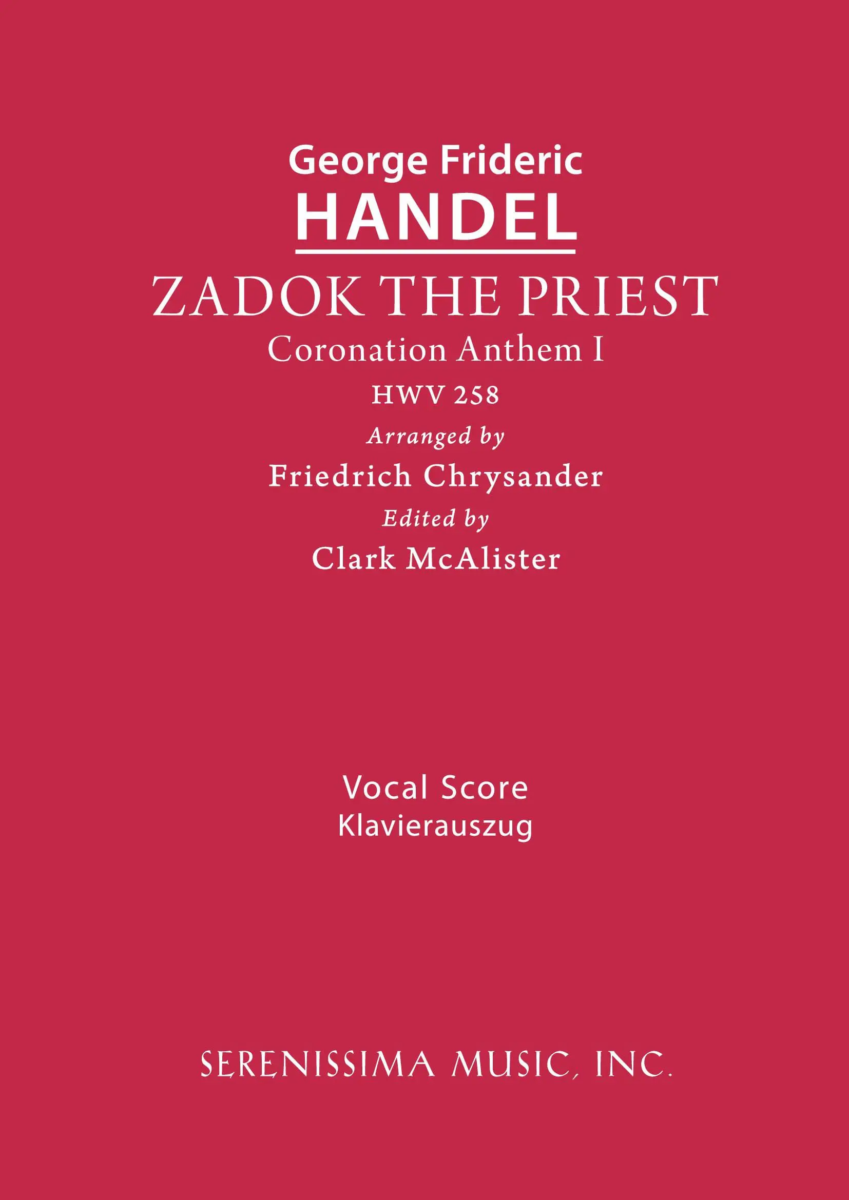 Zadok the Priest, HWV 258 (Chrysander/McAlister)
