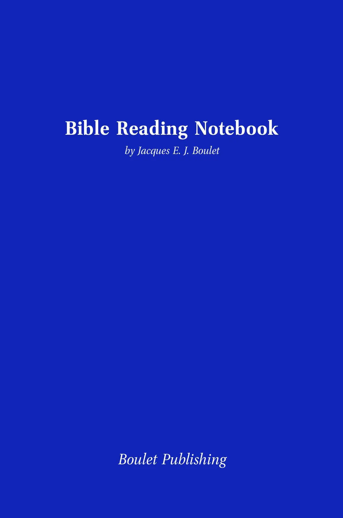 Bible Reading Notebook