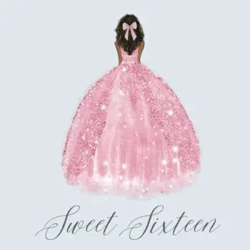 Sweet Sixteen guest book hardback
